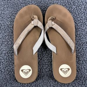 Roxy Shoes Womens 9 Brown Tan Outdoor Everyday Beach Sandals Flip Flops Ladies